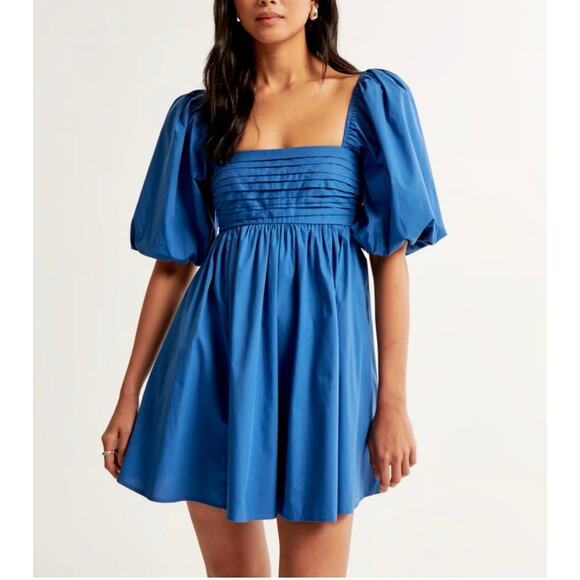 Abercrombie and Fitch Emerson Poplin Puff Sleeve Mini Dress XS - Picture 1 of 9